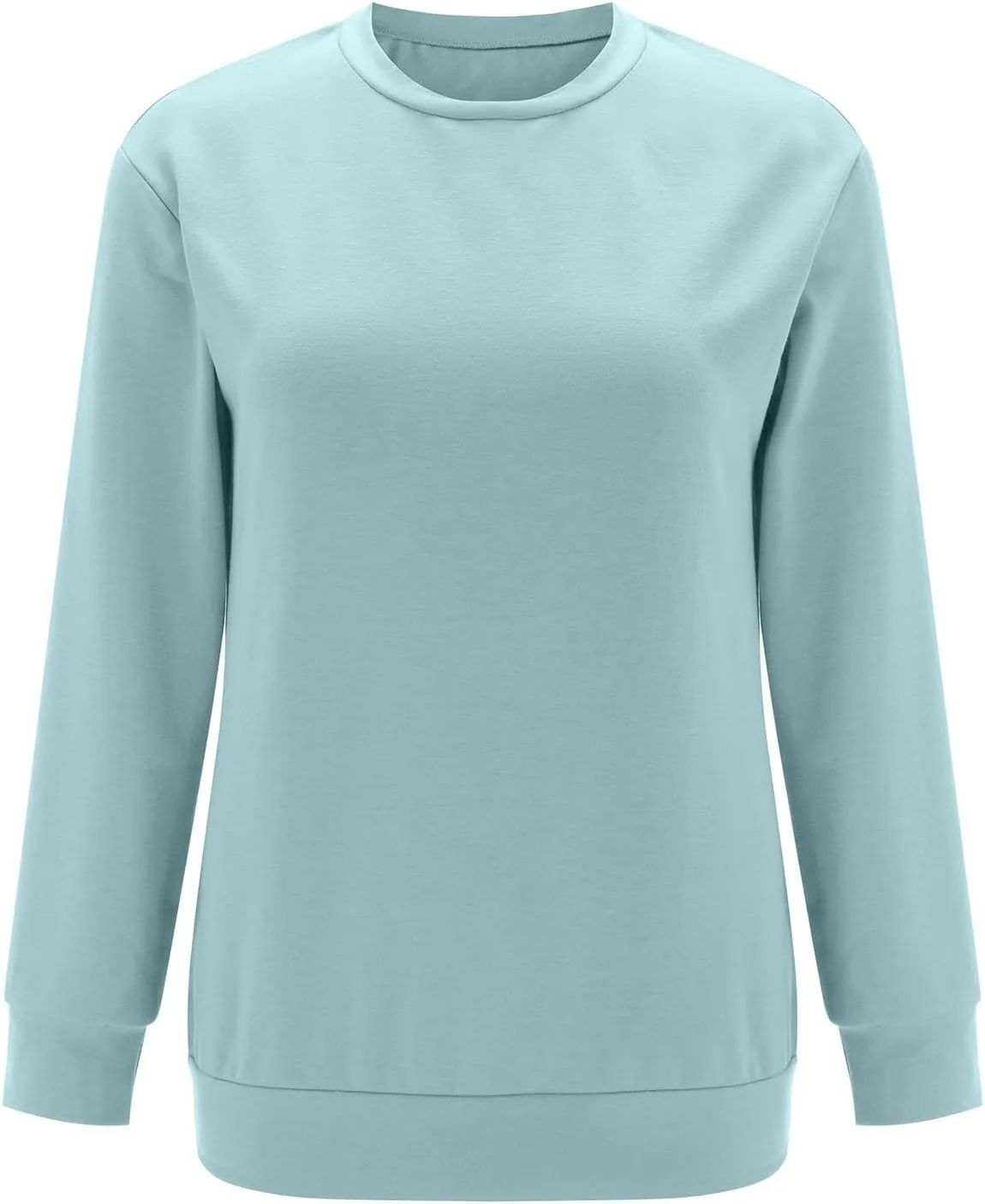 2023 Fall Womens Solid Color Sporty Sweatshirt Casual Loose Crew Neck Long Sleeve Pullovers Crewneck Long Sleeve Shirts
