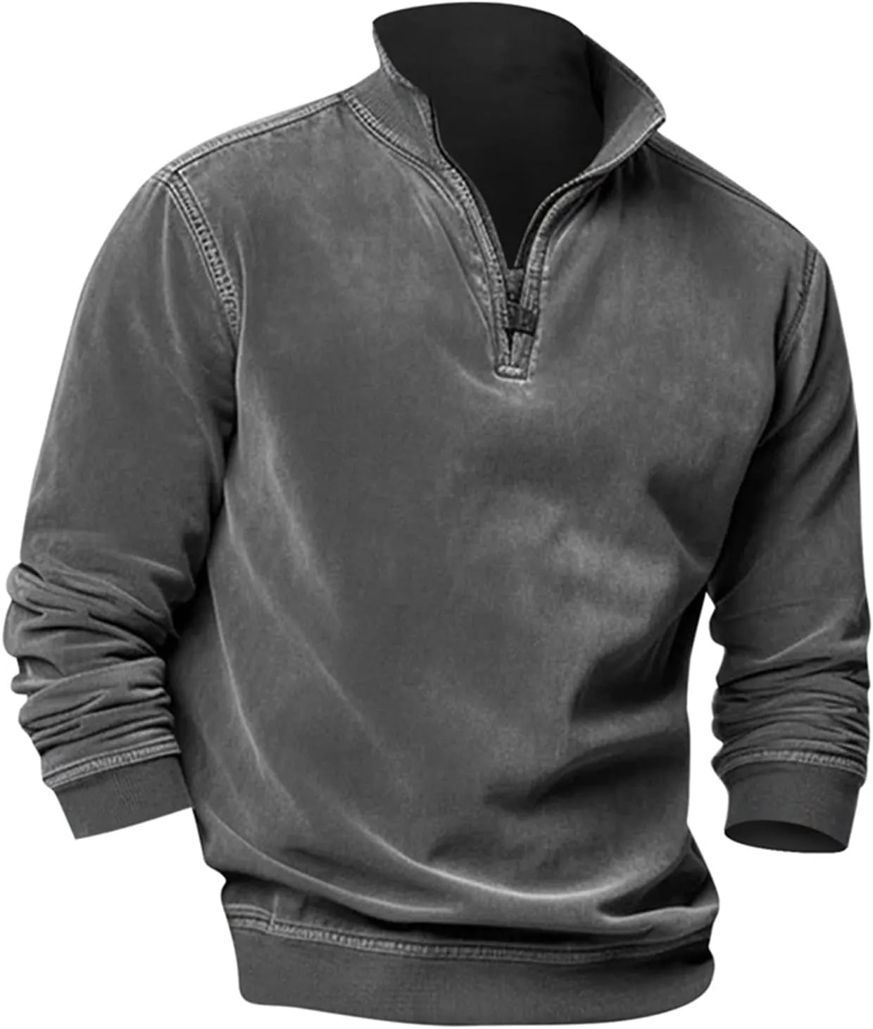2024 Men's Sweaters 1/4 Zip Up Casual Turtleneck Pullover Polo Slim Fit Sweaters Long Sleeve Thermal Sweatshirts