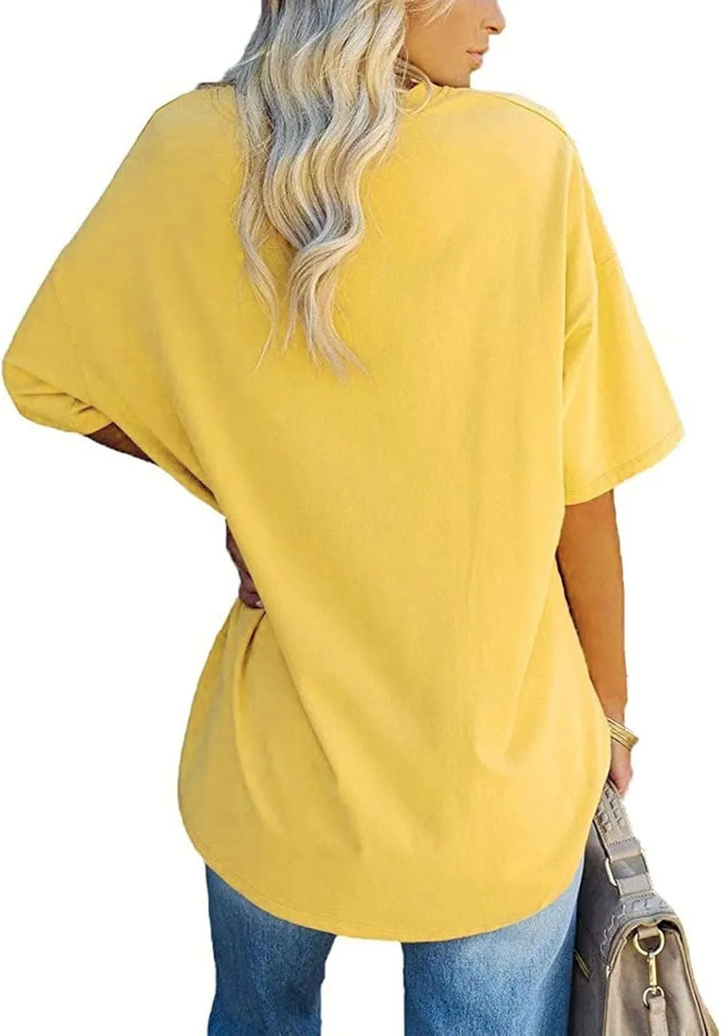 2025 Womens Oversized T Shirts Loose Fit Basic Tees Crewneck Short Sleeve Tops Summer Casual Tunic