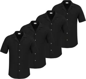 4 Pack - Mens Short Sleeve Button Down Shirts – Wrinkle Free, Muscle Fit, Stylish Casual