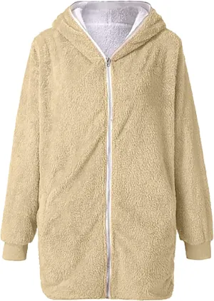 5665 Women Teen Girls Teddy Jackets Zip Hoodie Quilted Lightweight Wool Blend Fleece Sherpa Winter Trench Coats Outerwear