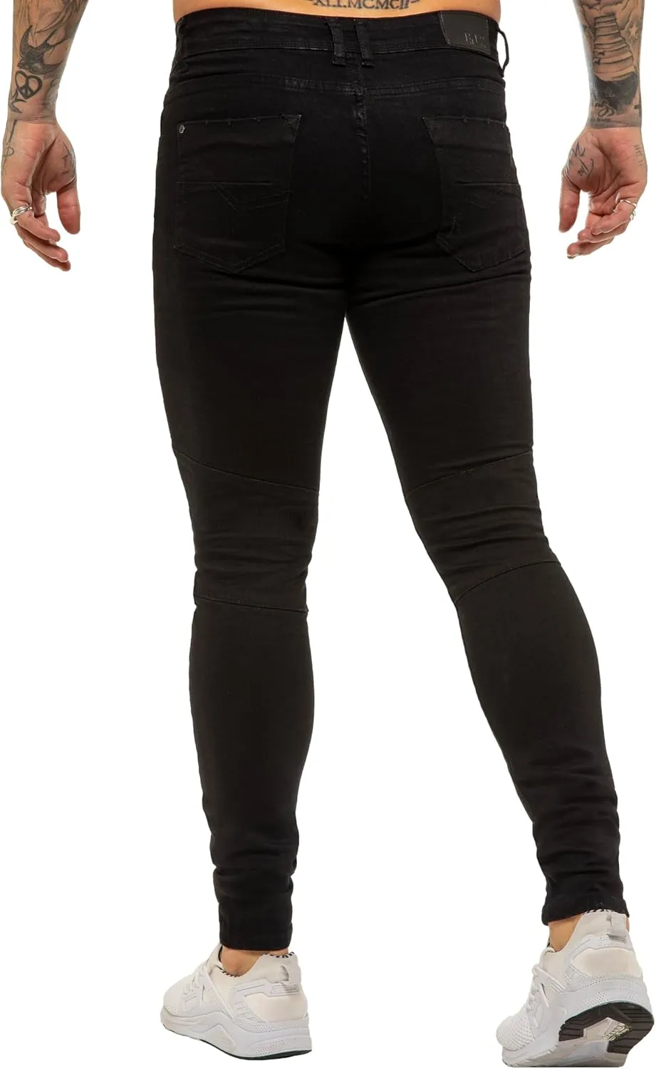 989Z ENZO Mens Skinny Fit Jeans Casual Stretch Ripped Biker Denim Pants