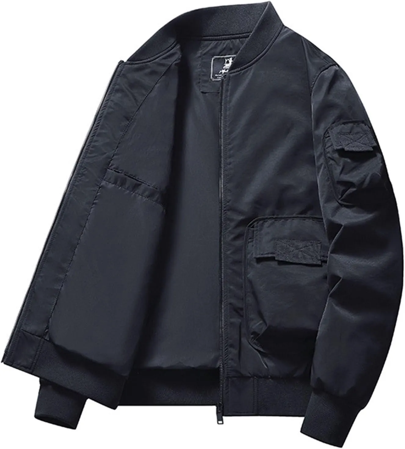 Akklian Men's Softshell Bomber Jacket Fleece Lined Tactical Military Jacket Lightweight Water-Resistant Winter Windbreaker