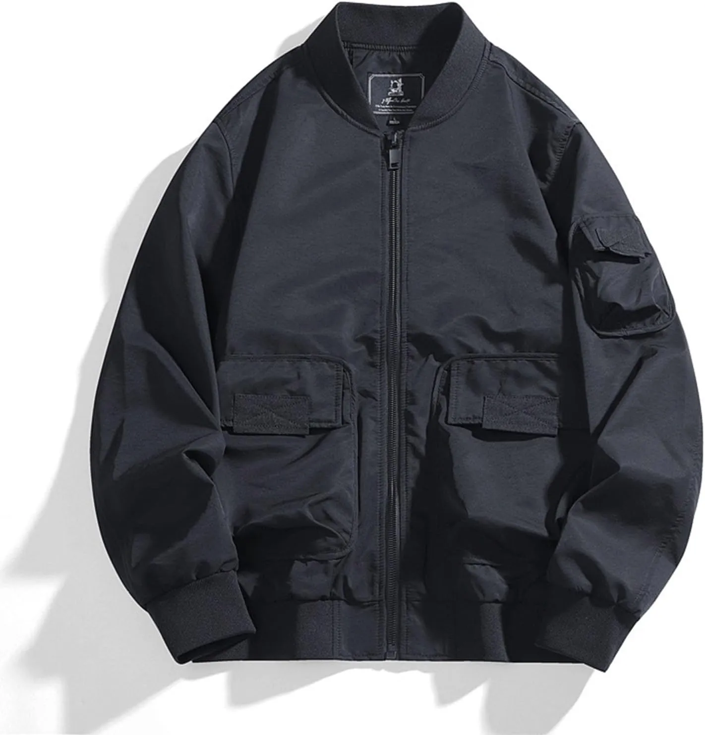 Akklian Men's Softshell Bomber Jacket Fleece Lined Tactical Military Jacket Lightweight Water-Resistant Winter Windbreaker