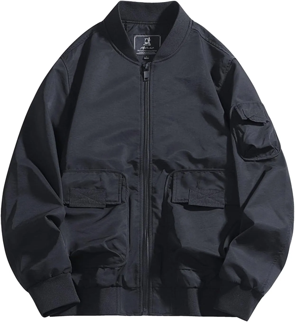 Akklian Men's Softshell Bomber Jacket Fleece Lined Tactical Military Jacket Lightweight Water-Resistant Winter Windbreaker