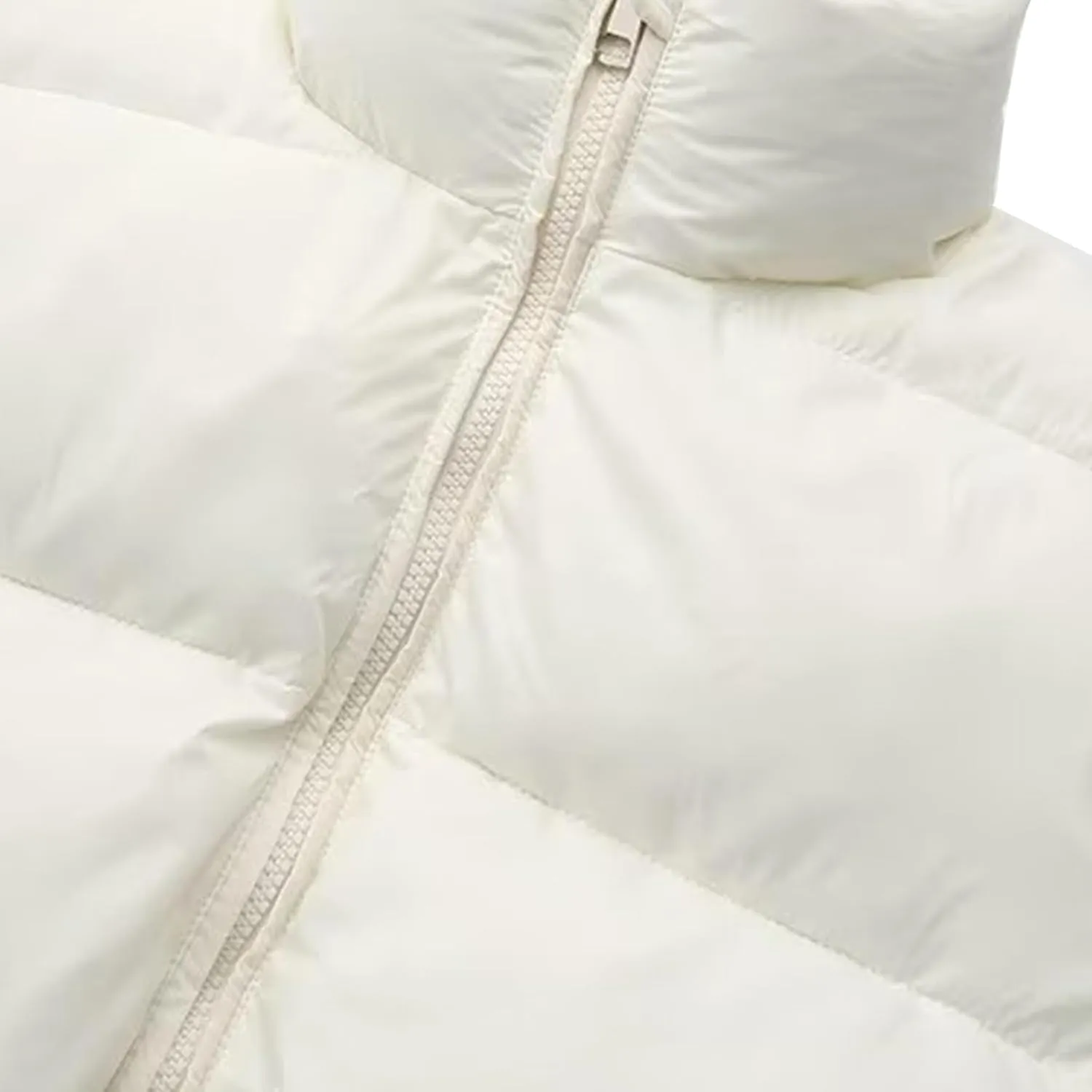 Akklian Women's Cropped Puffer Jacket No Hood Padded Down Jackets Winter High Neck Quilted Coat Zipper Chunky Thermal Outwear