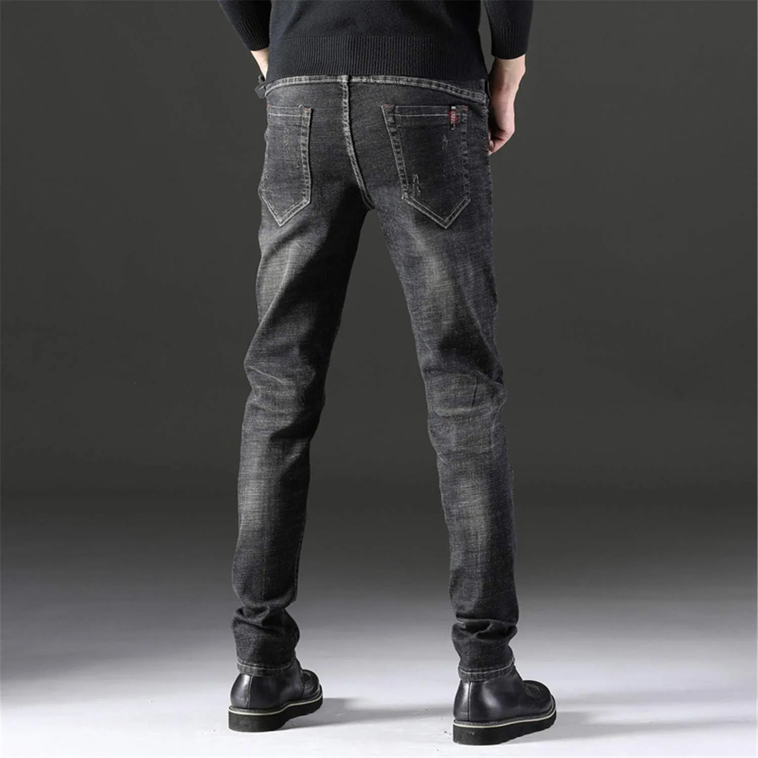 Andongnywell Men Super Comfy Stretch Skinny Jean Moto Biker Jeans Pants Mens Denim Slim Fit Jeans