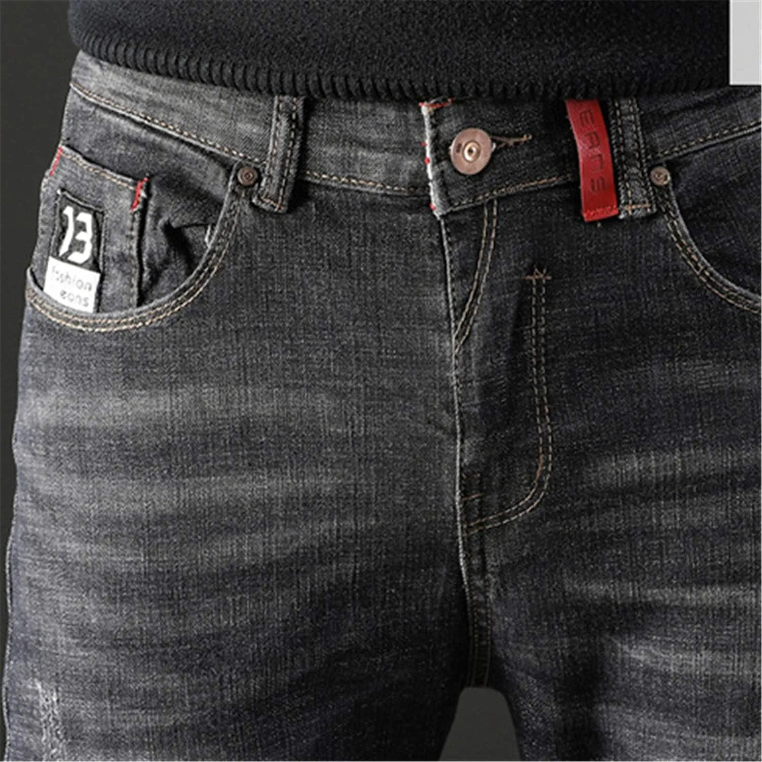 Andongnywell Men Super Comfy Stretch Skinny Jean Moto Biker Jeans Pants Mens Denim Slim Fit Jeans