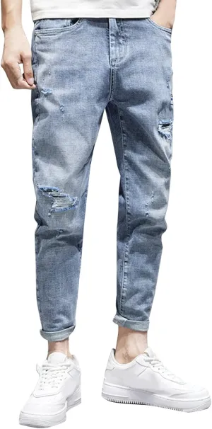 Andongnywell Men's Comfort Stretch Straight Fit Jean Denim Jeans for Men Skinny Slim Jeans Pants Relaxed Fit Boot Cut Jean