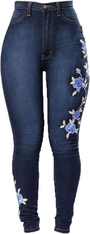 Andongnywell Skinny Jeans Women Stretchy Butt Lifting Slim Fit Denim Pants High Rise Multiple Buttons Jegging Jeans Trouser