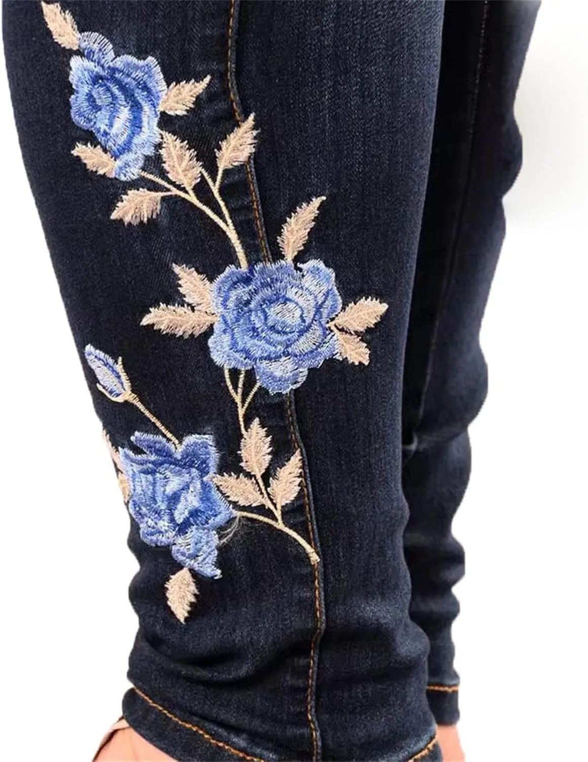 Andongnywell Skinny Jeans Women Stretchy Butt Lifting Slim Fit Denim Pants High Rise Multiple Buttons Jegging Jeans Trouser