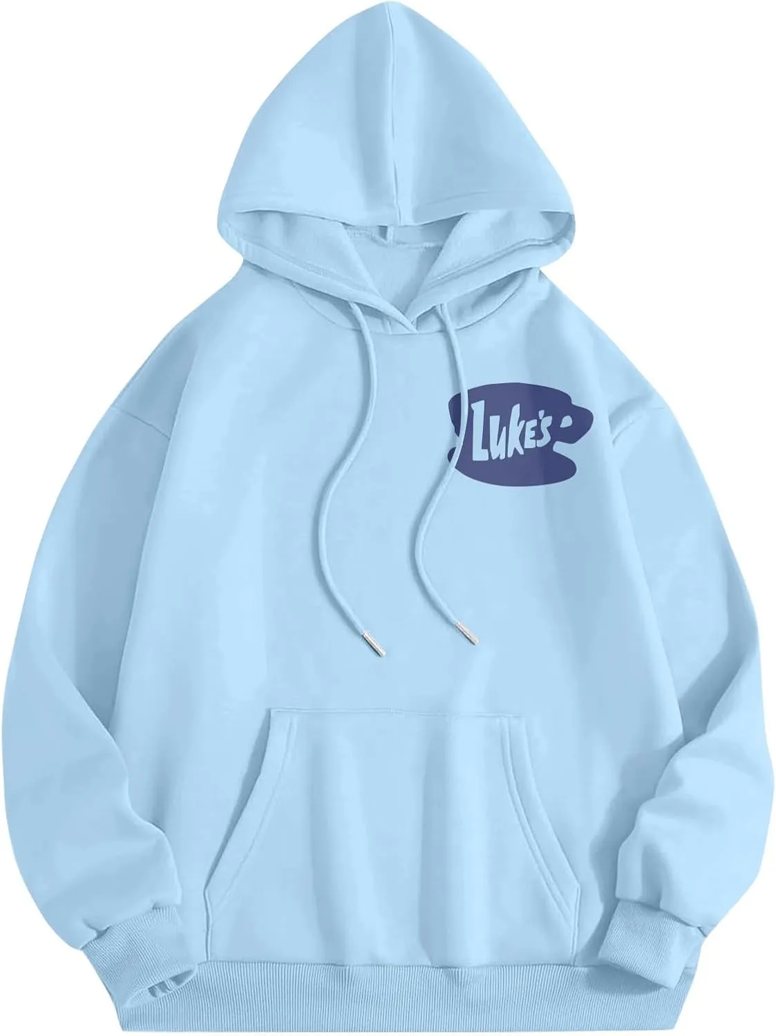 Azeralia Hoodies for Women Long Sleeve Round Neck Sweatshirt Luke's Funny Graphic Pullover Comfortable Basic Top