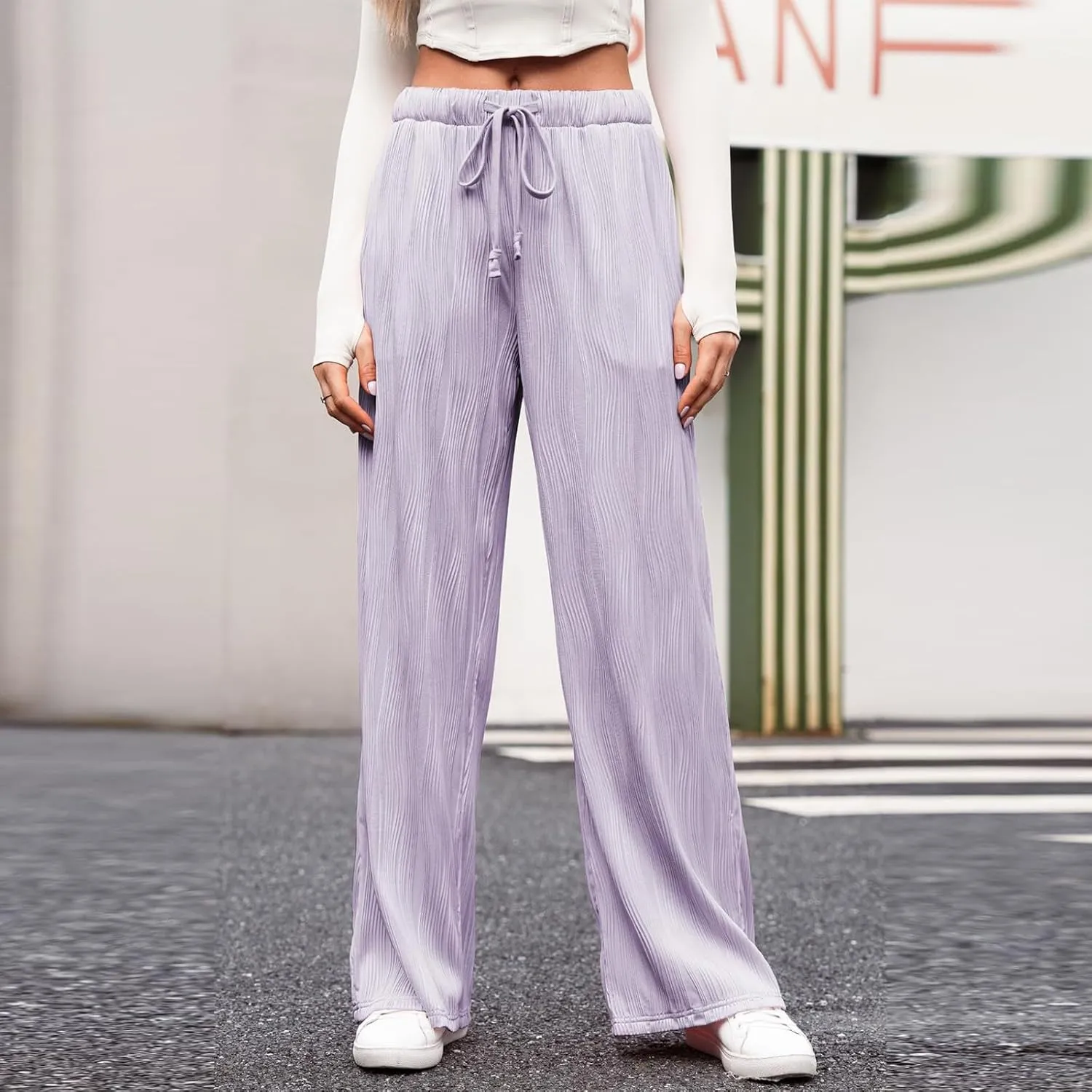 Baggy Sweatpants for Women Jogger Pant High Waisted Drawstring Waist Wide Leg Lounge Joggers Bottoms Sweat Pants