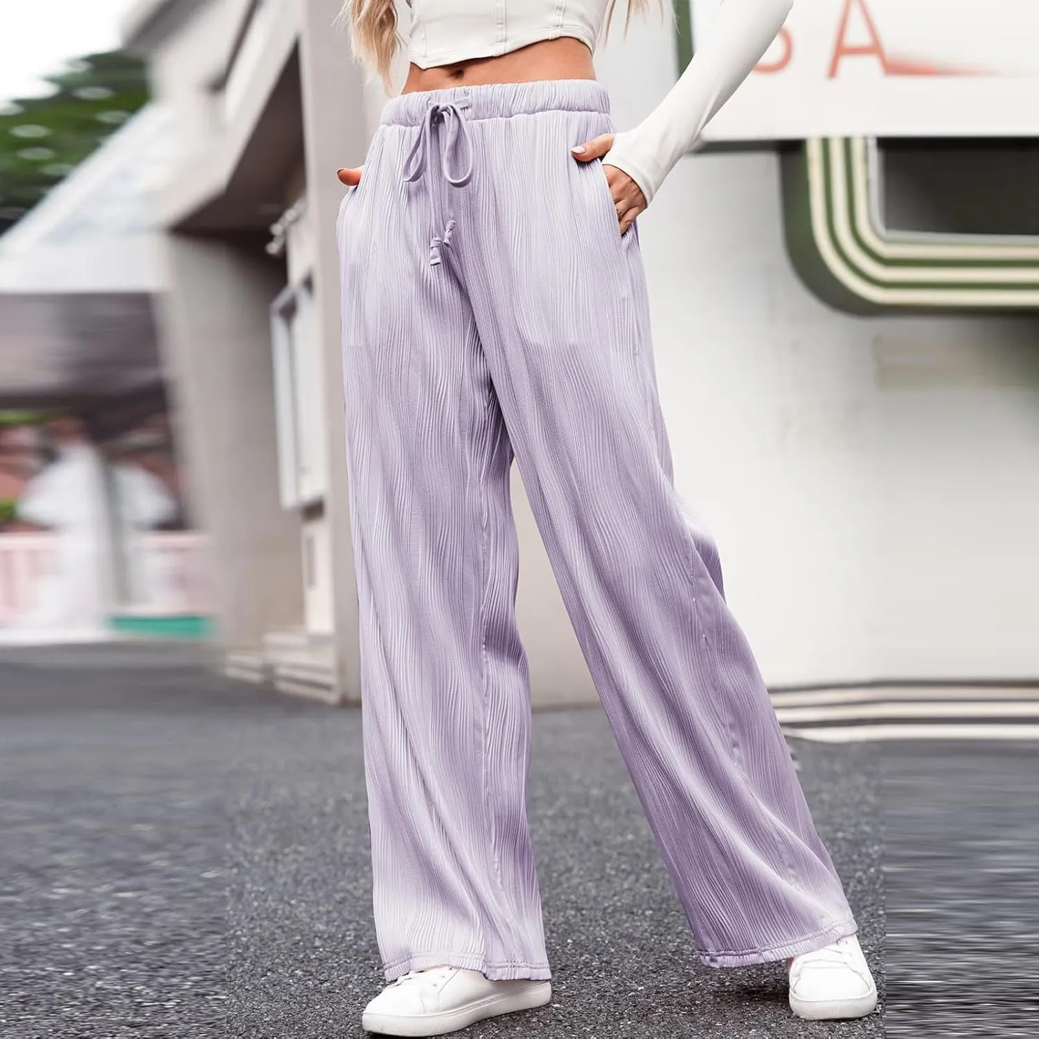Baggy Sweatpants for Women Jogger Pant High Waisted Drawstring Waist Wide Leg Lounge Joggers Bottoms Sweat Pants