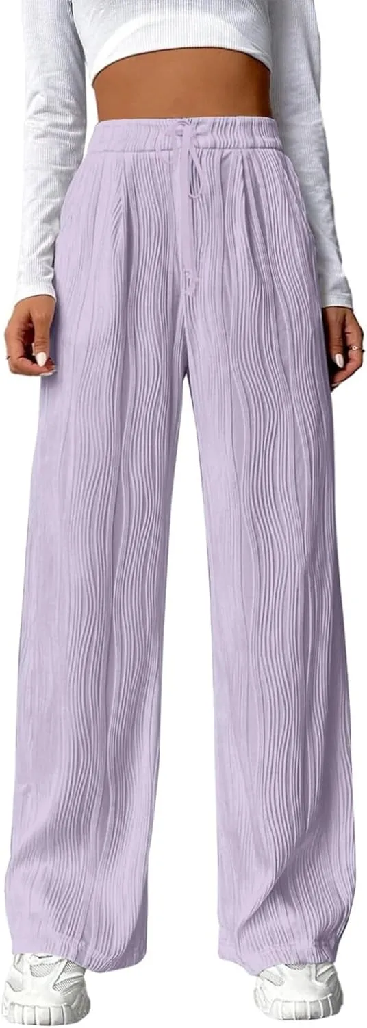Baggy Sweatpants for Women Jogger Pant High Waisted Drawstring Waist Wide Leg Lounge Joggers Bottoms Sweat Pants