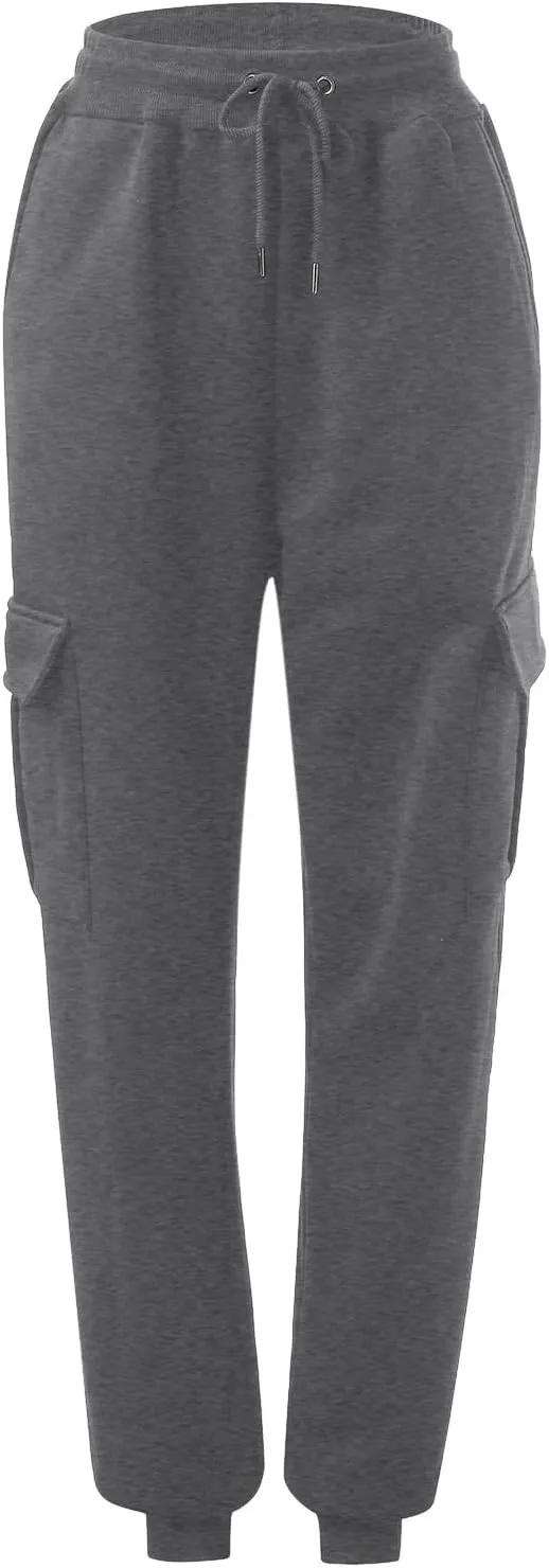 Baggy Sweatpants for Women Ladies Solid Color Drawstring Elastic Elastic High Waisted Drawstring Pants with Pockets