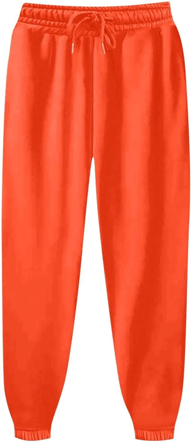 Baggy Sweatpants Pants for Women Fleece Lined Drawstring Joggers with Pockets Fleece Lined Lounge Cinched Bottom