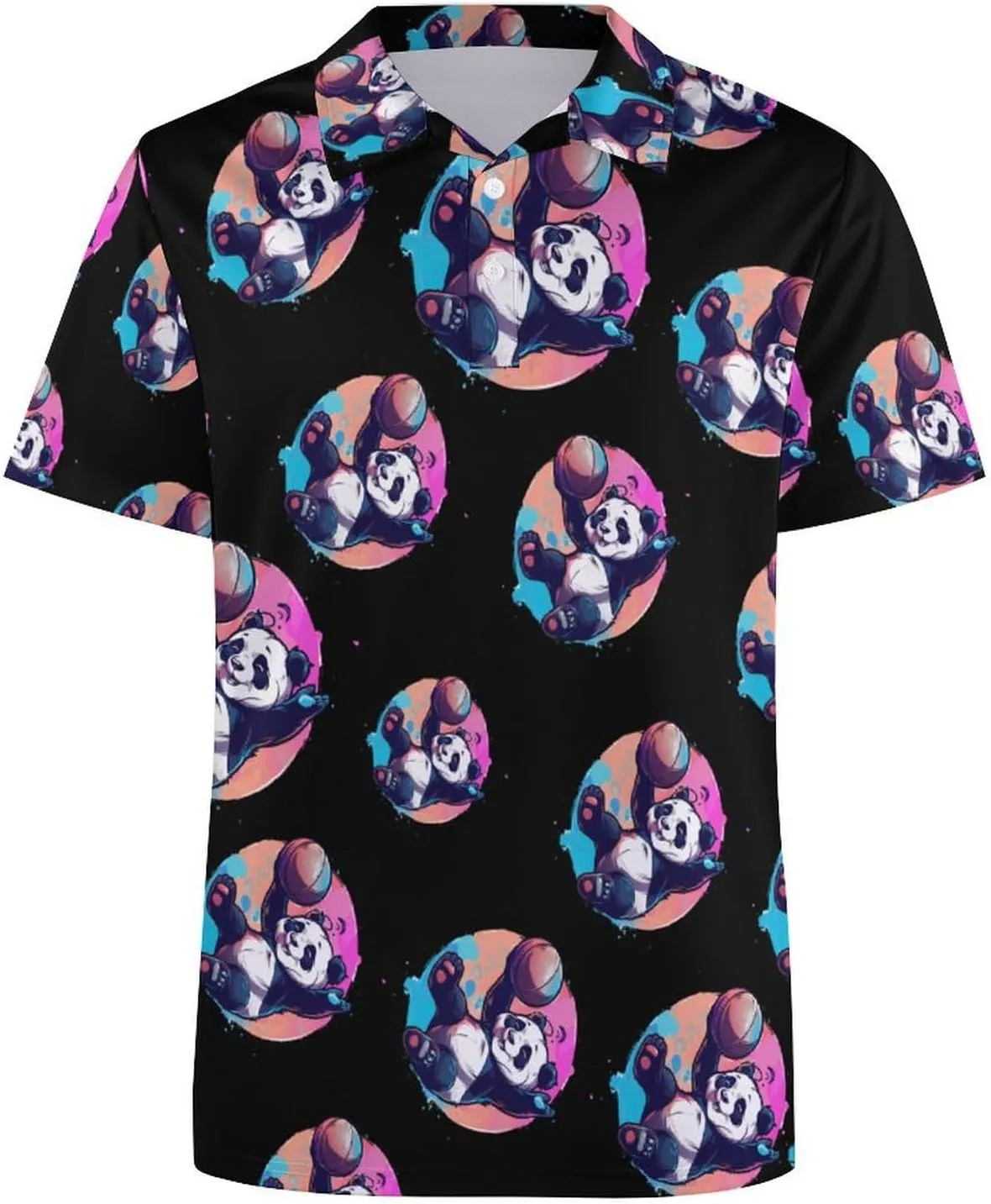 Basketball Panda Slam Dunk Womens Polo Shirts Short Sleeve Golf Shirts Casual Tennis Shirts for Work Business