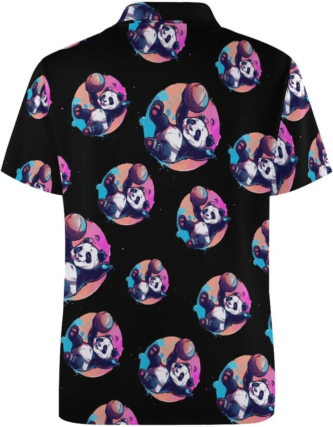 Basketball Panda Slam Dunk Womens Polo Shirts Short Sleeve Golf Shirts Casual Tennis Shirts for Work Business
