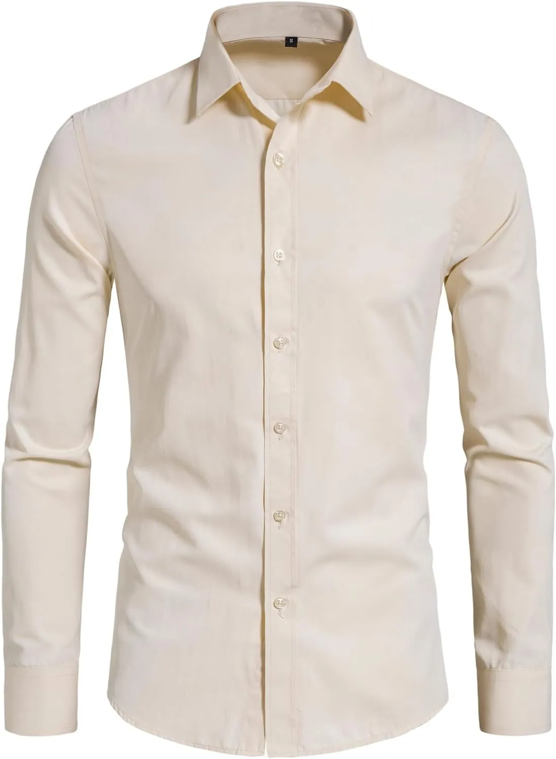 BEILU Stretch Mens Slim Fit Dress Shirts Formal Long Sleeve Button Down Shirts