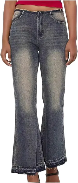 Bidobibo High Waisted Jeans for Women Bootcut Bell Bottom Denim Pants Womens Jeans Trendy Tummy Control Flare Wide Leg Jeans
