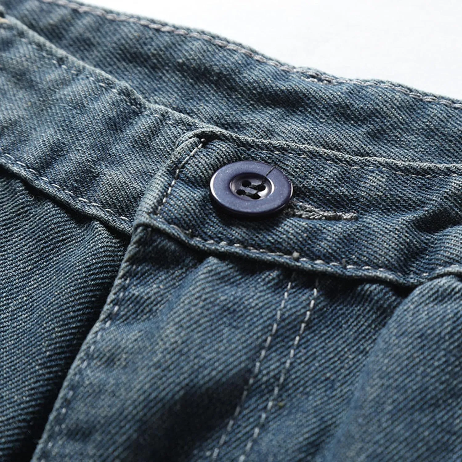 Bidobibo Jeans for Men Slim Fit Destroyed Distressed Taper Zipper Pants with Holes Distressed Tapered Jeans Skinny Jeans