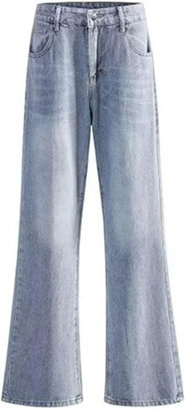 Bidobibo Mens Jeans Regular Fit Straight Leg Stretchy Jeans Bootcut Denim Pants High Waisted Elastic Waist Cargo Pants 2025