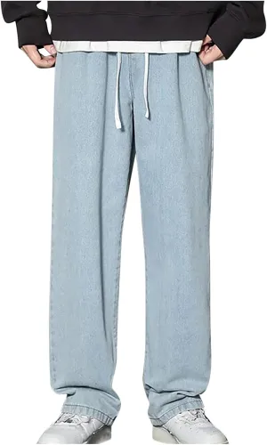 Bidobibo Mens Slim Fit Jeans Boot Cut Straight Fit Denim Jeans Men Fashion Straight Leg Comfort Flex Waist Jeans Casual Pants