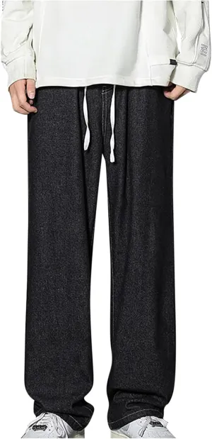 Bidobibo Mens Slim Fit Jeans Boot Cut Straight Fit Denim Jeans Men Fashion Straight Leg Comfort Flex Waist Jeans Casual Pants