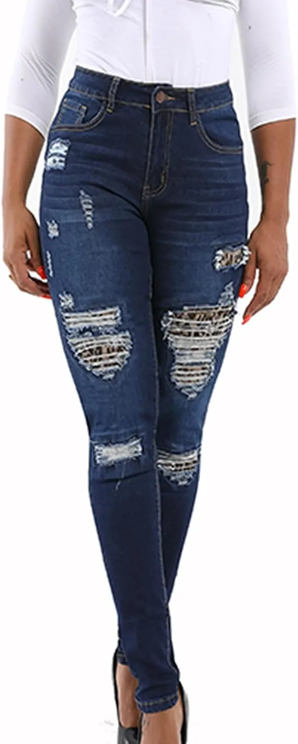 Bidobibo Womens Jeans High Waisted Skinny Ripped Jeans Women's Totally Shaping Pull-On Bootcut Jeans Baggy Denim Pants 2024