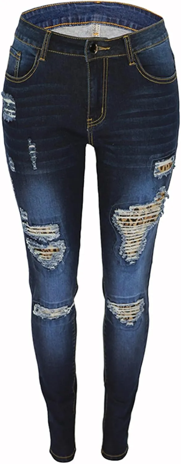 Bidobibo Womens Jeans High Waisted Skinny Ripped Jeans Women's Totally Shaping Pull-On Bootcut Jeans Baggy Denim Pants 2024