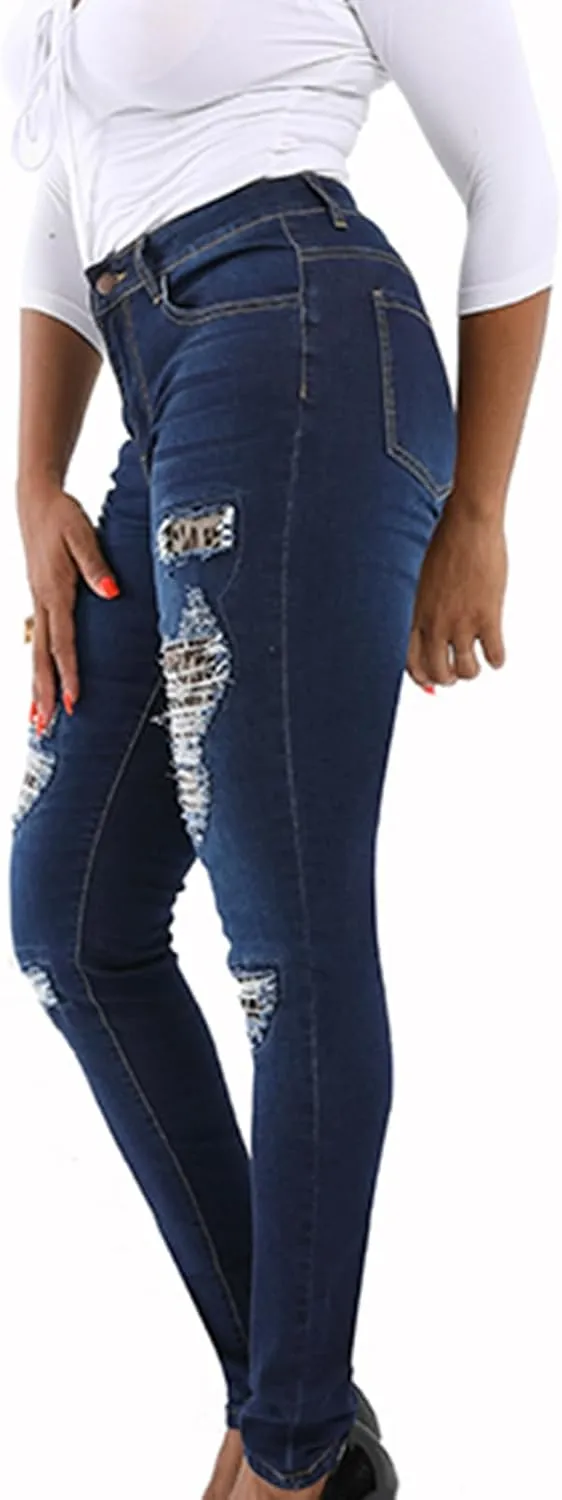 Bidobibo Womens Jeans High Waisted Skinny Ripped Jeans Women's Totally Shaping Pull-On Bootcut Jeans Baggy Denim Pants 2024