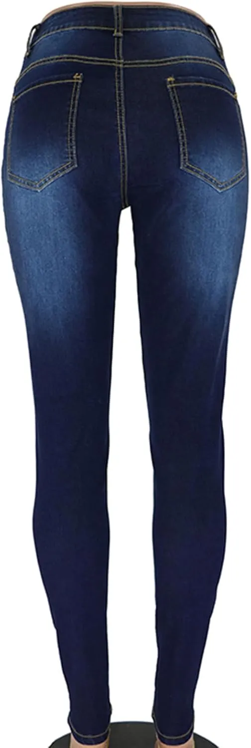 Bidobibo Womens Jeans High Waisted Skinny Ripped Jeans Women's Totally Shaping Pull-On Bootcut Jeans Baggy Denim Pants 2024
