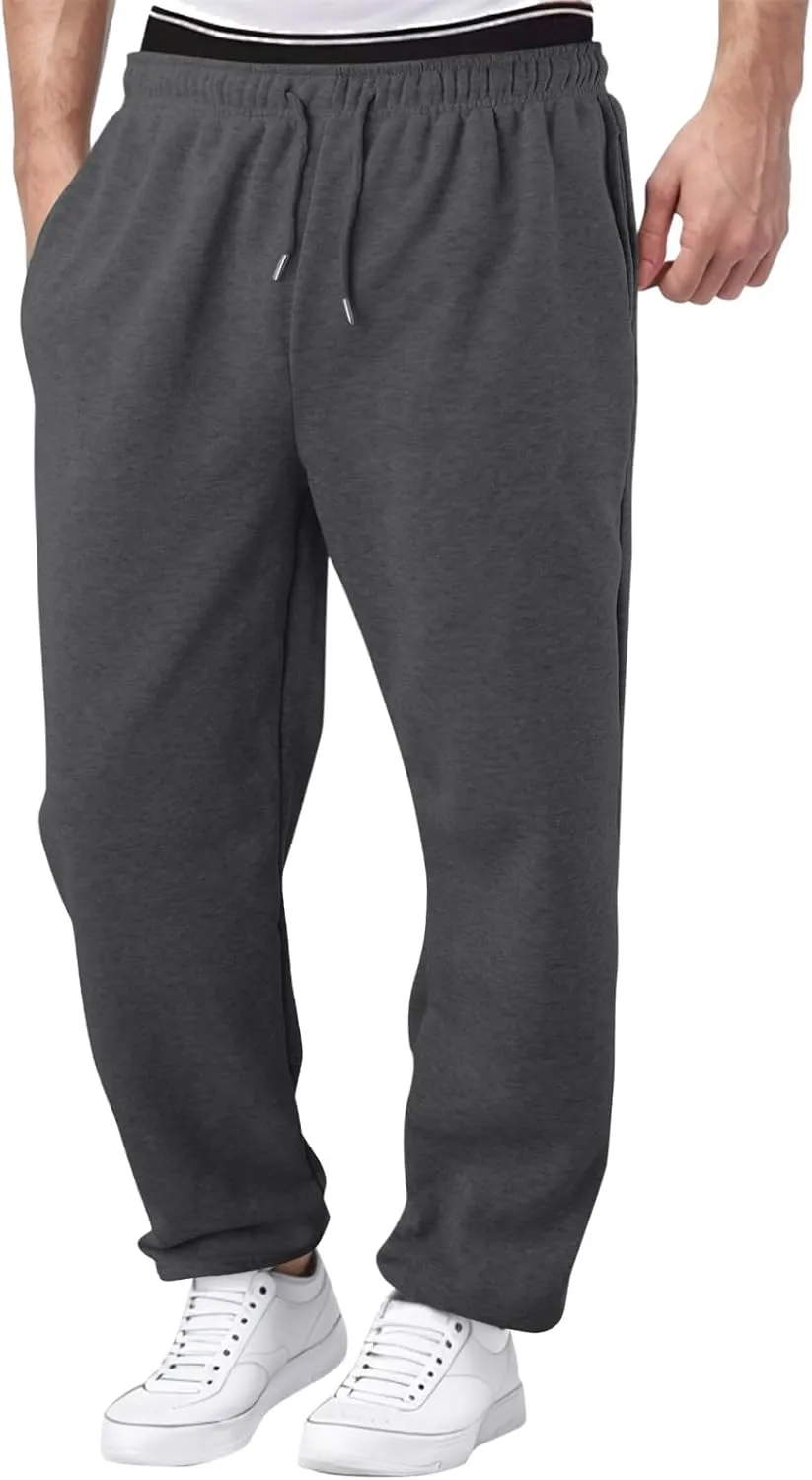 BIFUTON Mens Joggers with Pockets,Sweatpants for Men Big and Tall Fleece Lined Running Pants Drawstring Yoga Pants Trousers