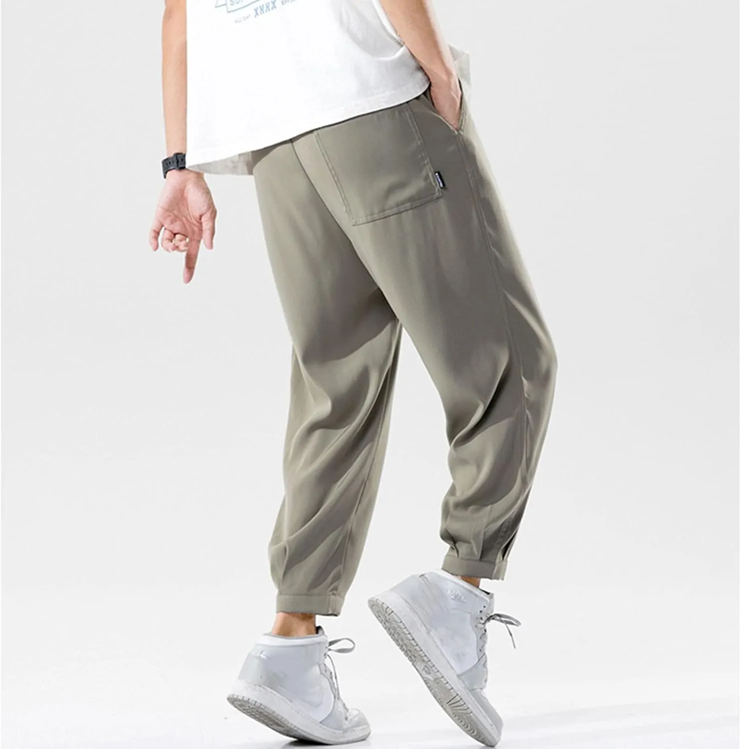 Big and Tall Sweatpants for Men Casual Silver Bottoms Hip Hop Fluorescent Dance Party Festival Night Sport Trousers