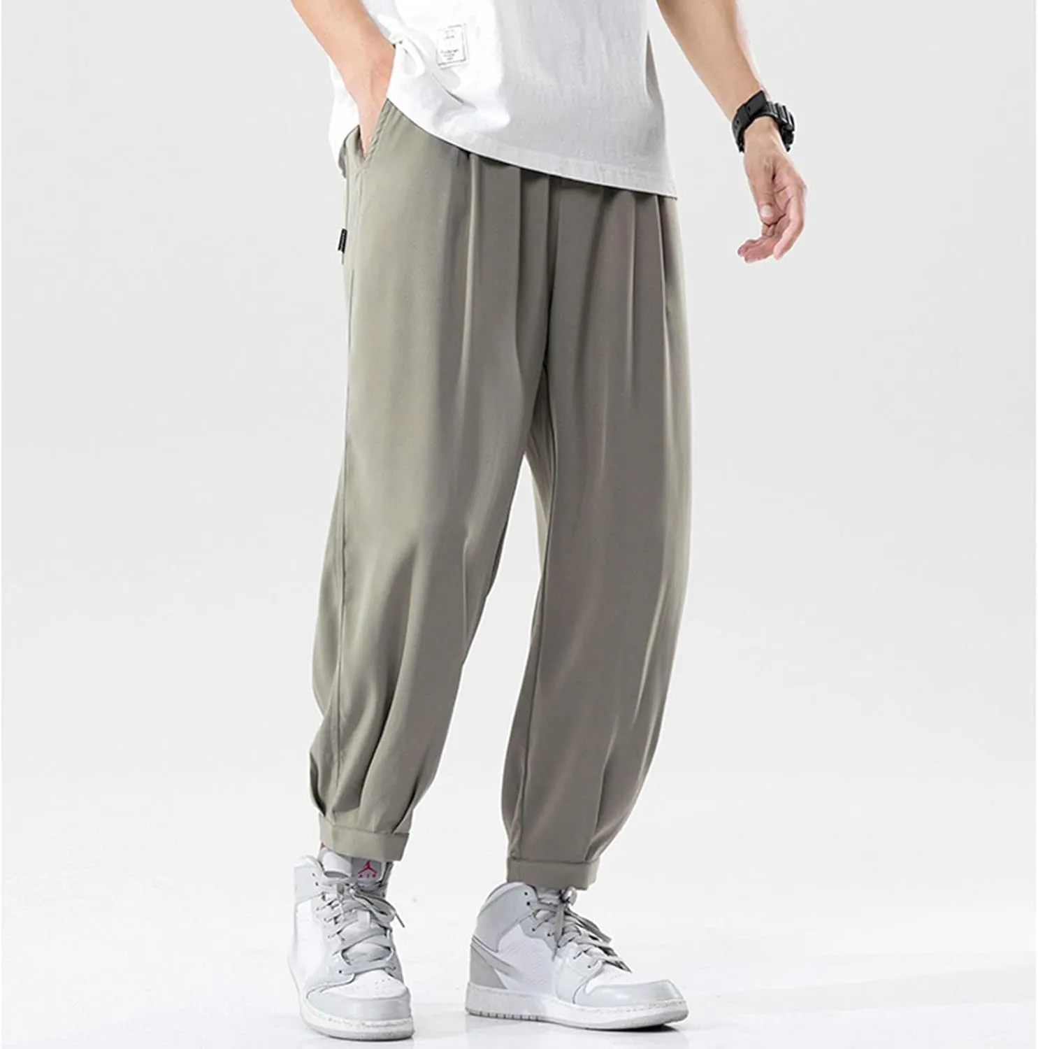 Big and Tall Sweatpants for Men Casual Silver Bottoms Hip Hop Fluorescent Dance Party Festival Night Sport Trousers
