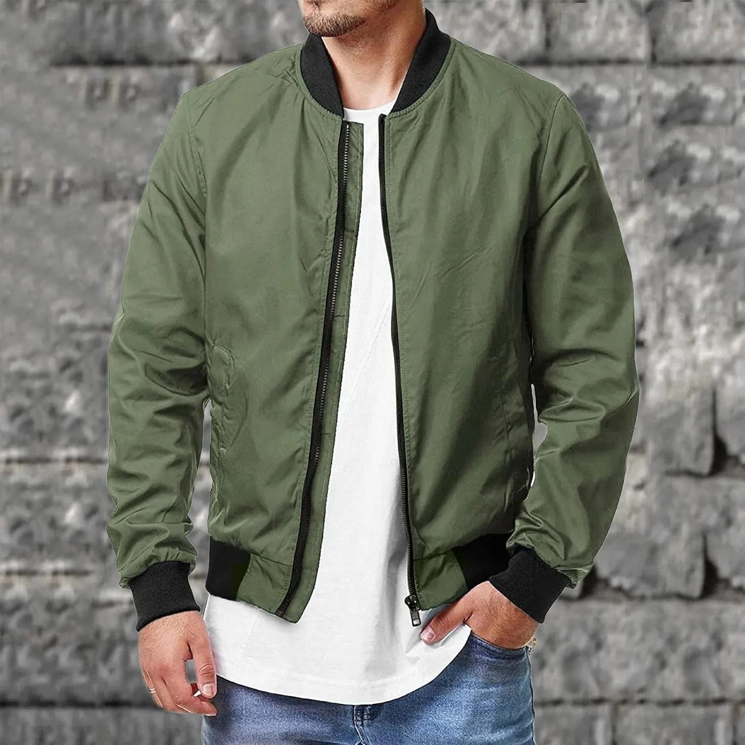 Bomber Jacket Men Mens Bomber Jacket Lightweight Slim Fit Softshell Windbreaker