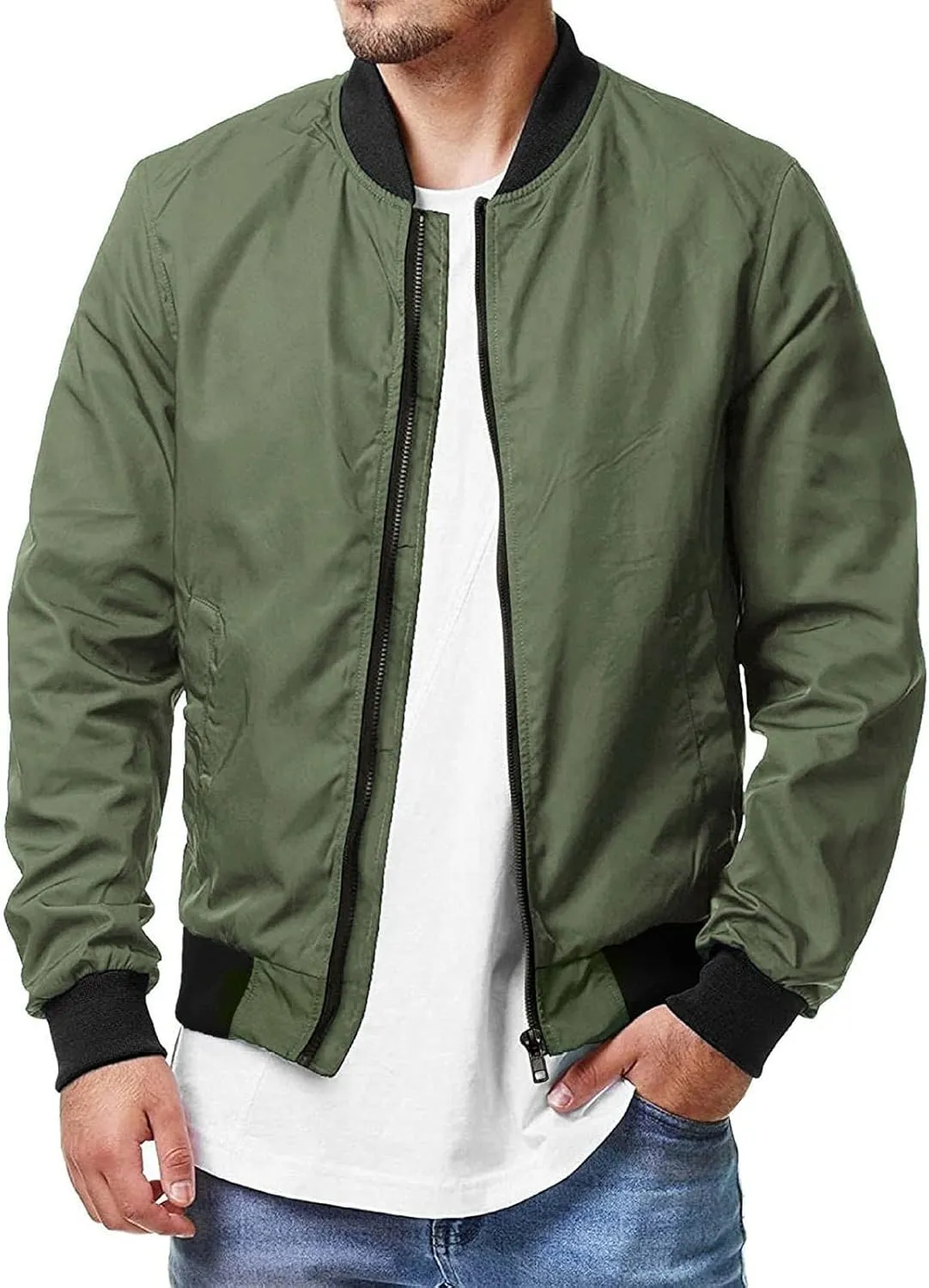 Bomber Jacket Men Mens Bomber Jacket Lightweight Slim Fit Softshell Windbreaker
