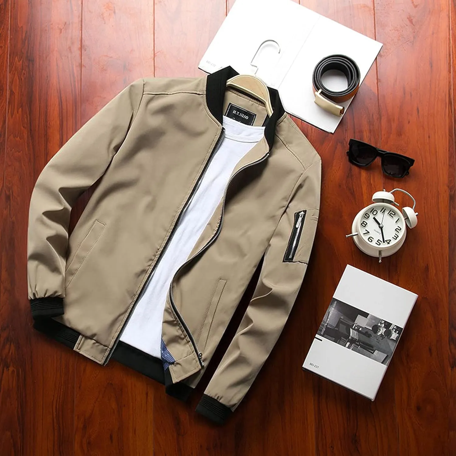 Bomber Jacket Men Men's Slim Fit Lightweight Softshell Flight Bomber Jacket Coat
