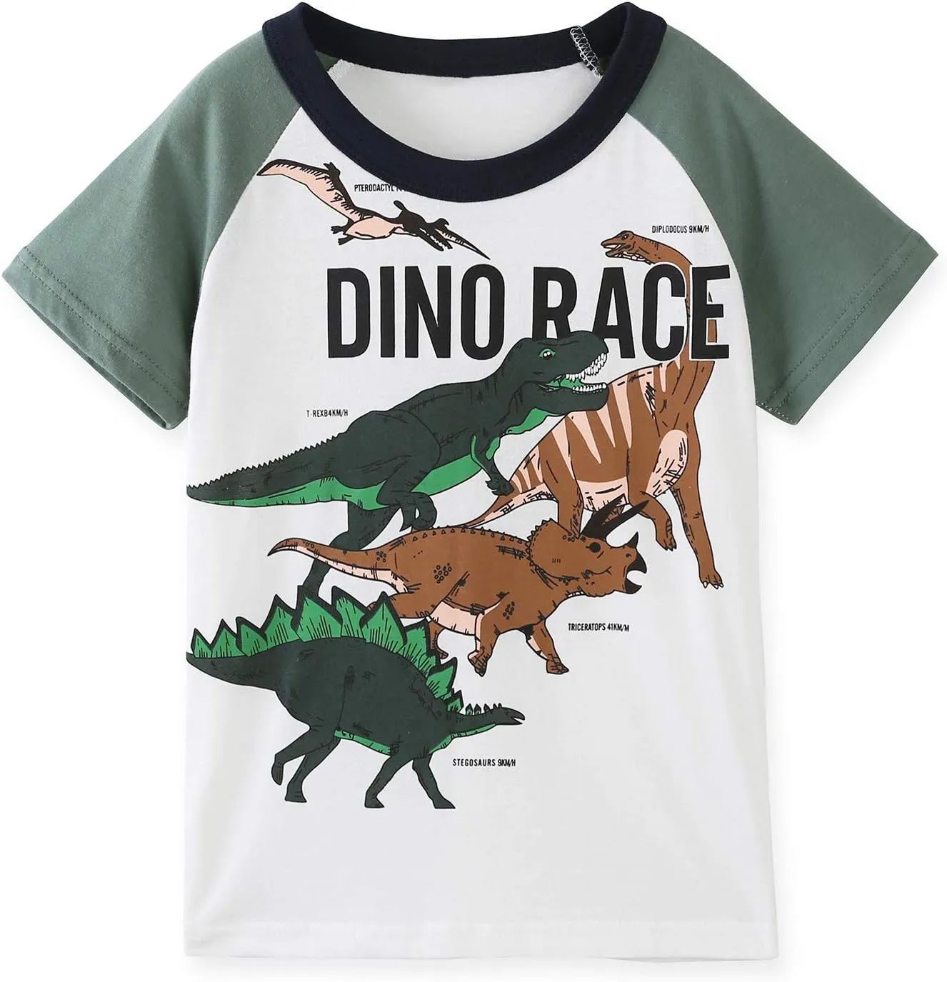 Boys Cotton Long Sleeve T-Shirts T Rex Dinosaur Shirt Graphic Tees