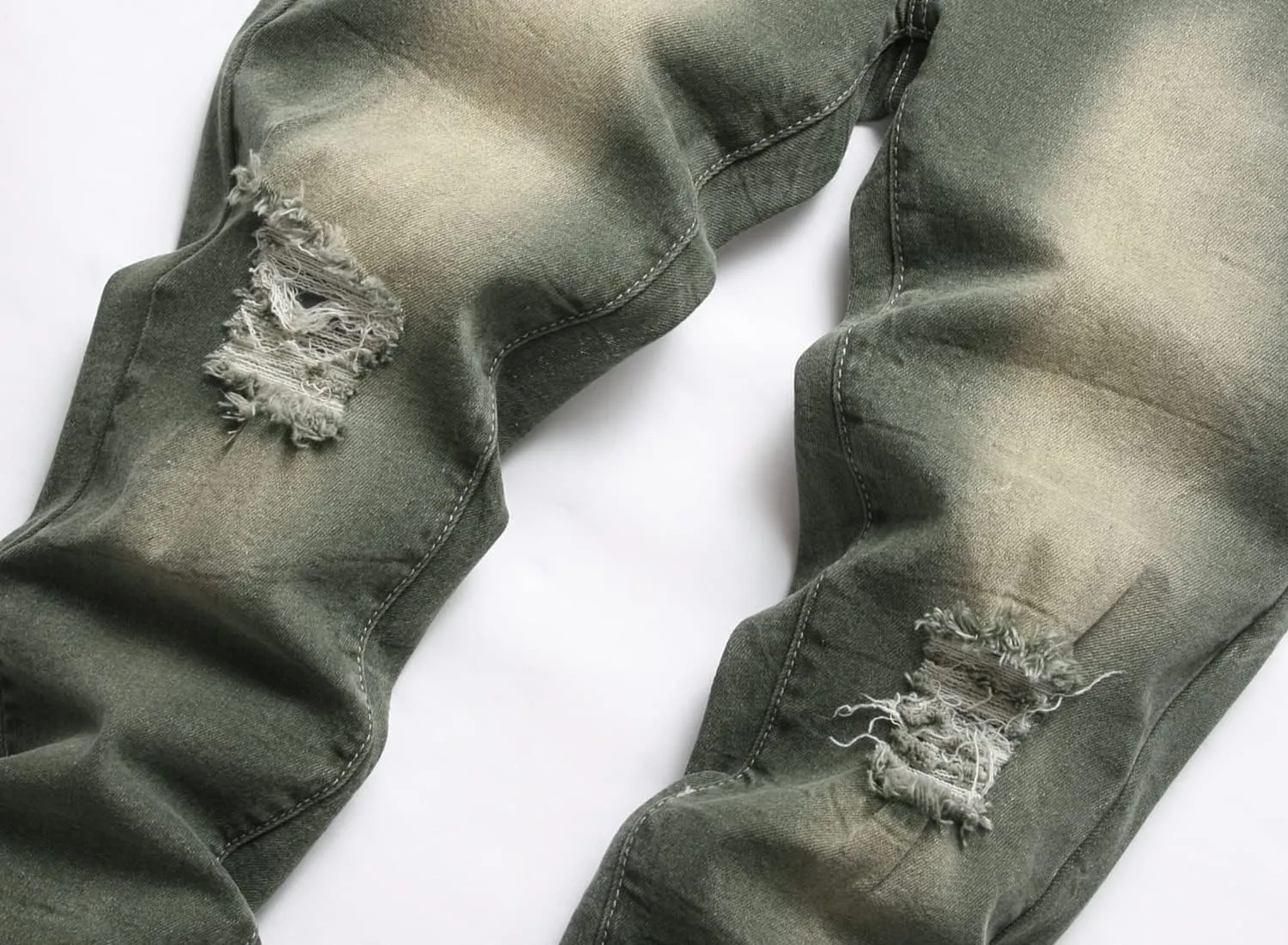 Boy's Skinny Fit Ripped Destroyed Distressed Stretch Slim Jeans Pants