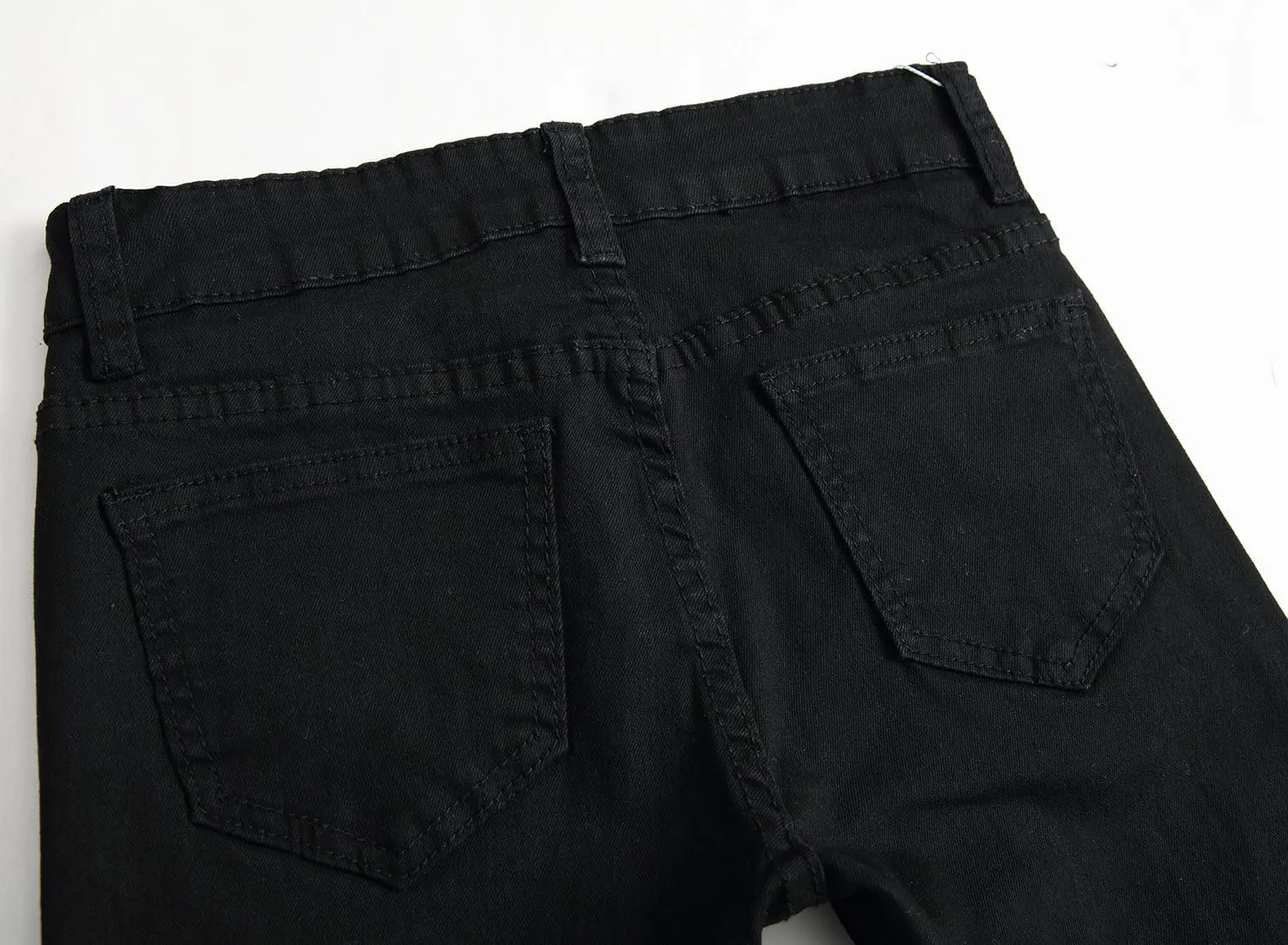 Boy's Skinny Fit Ripped Destroyed Distressed Stretch Slim Jeans Pants
