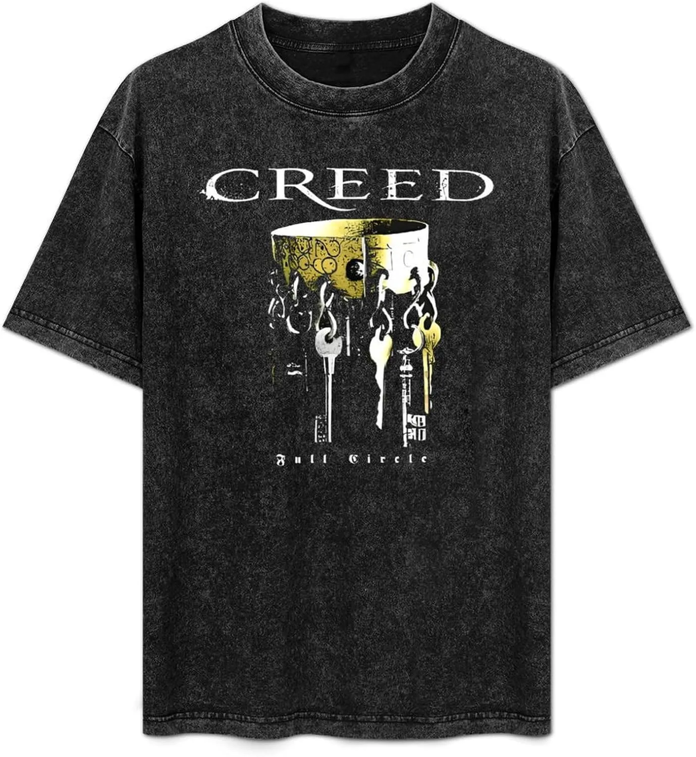Breathable Retro Oversized Cotton T-Shirts Trendy Distressed Crew Neck Tops
