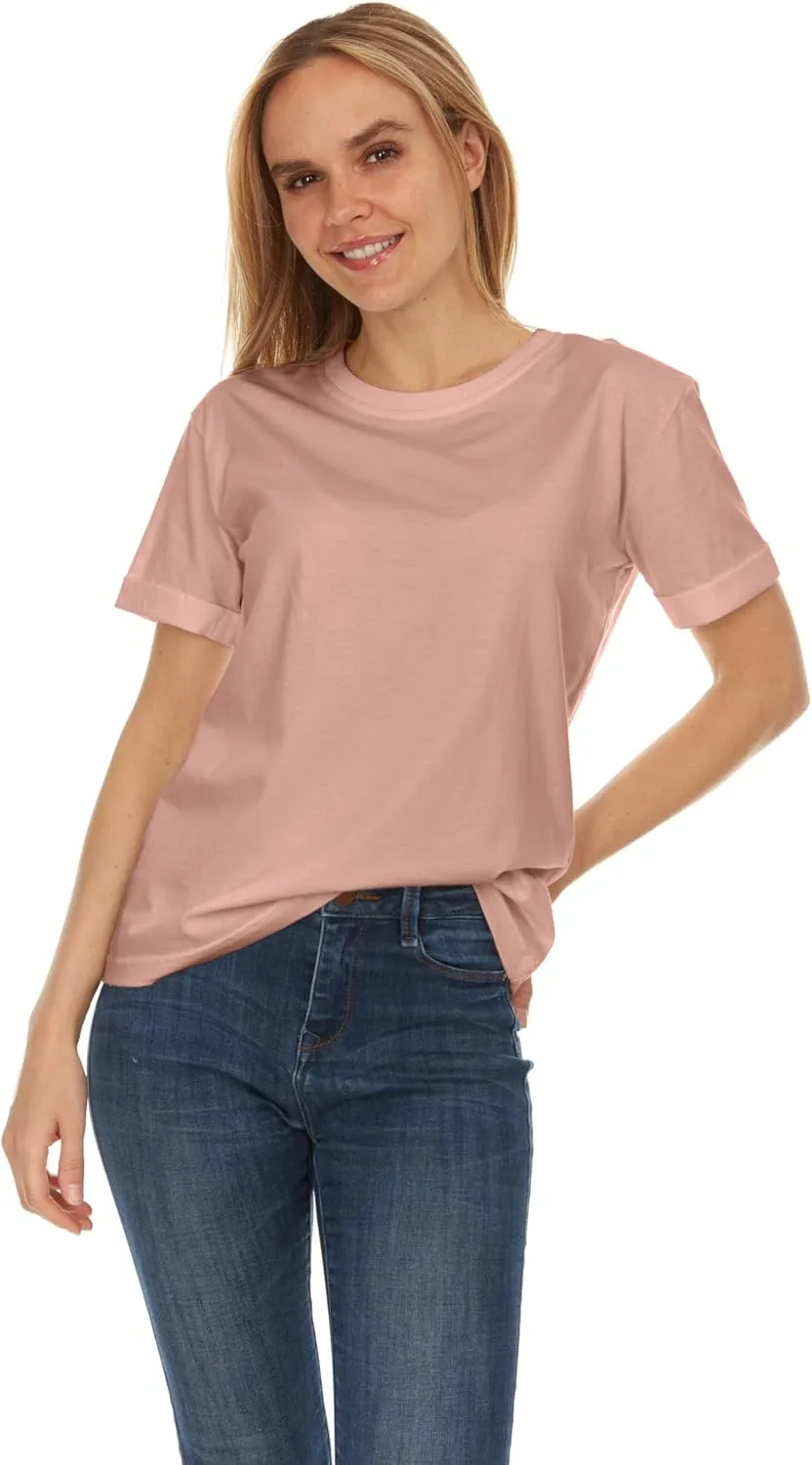 Brix Womens Loose Fit Tee - Shirts Crewneck Cotton Tees.