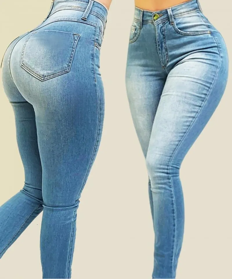 Butt Lifting Curvy Jeans for Womens High Waisted Stretch Skinny Denim Pants Slim Fit Legging Jeans Trousers