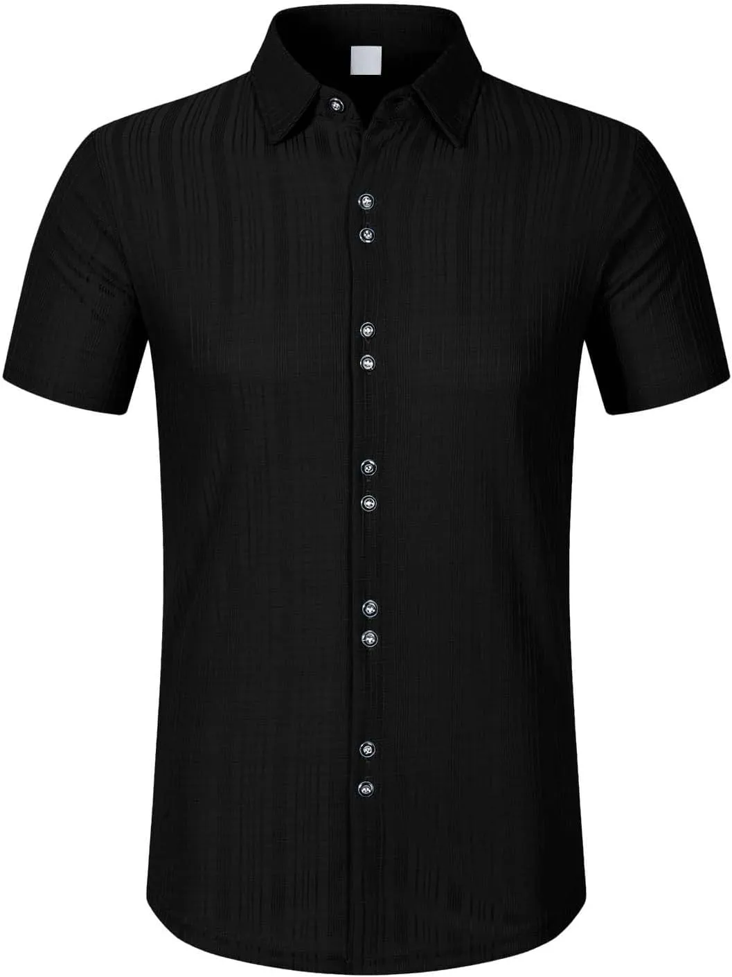 Button Down Mens Shirts Short Sleeve Collared Casual Dressy Tee Shirt Summer Beach Blouse Vacation Wedding T-Shirts
