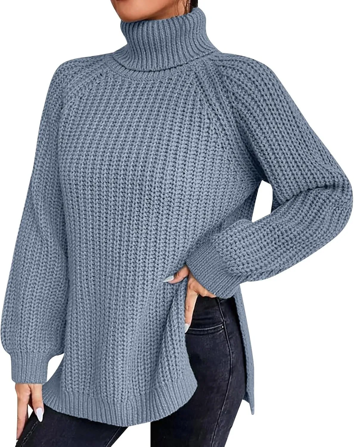 Cable Knit Sweater Women Turtleneck Long Sleeve Plus Size Tops Fashion 2023 Fall Sweatshirt Casual Lightweight Pullover