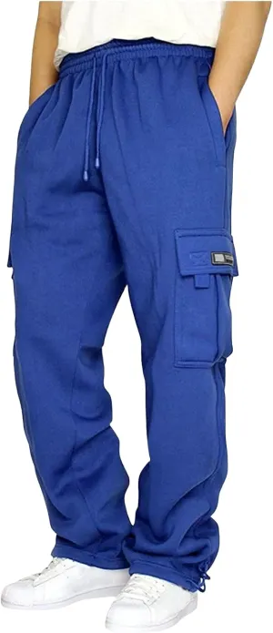 Canbebig Men Cargo Pants Hiking Relaxed Fit Drawstring Elastic Waist Joggers Sweatpants Athletic Workout Trousers Pockets