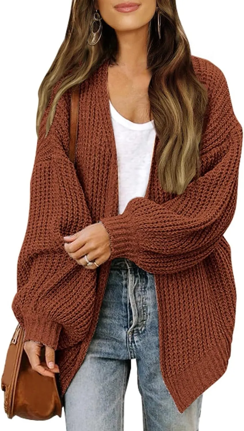 Cardigan for Women Open Front Oversized Lightweight Cable Knit Sweaters Fall Outfits for Women 2024 Winter Clothes Casual