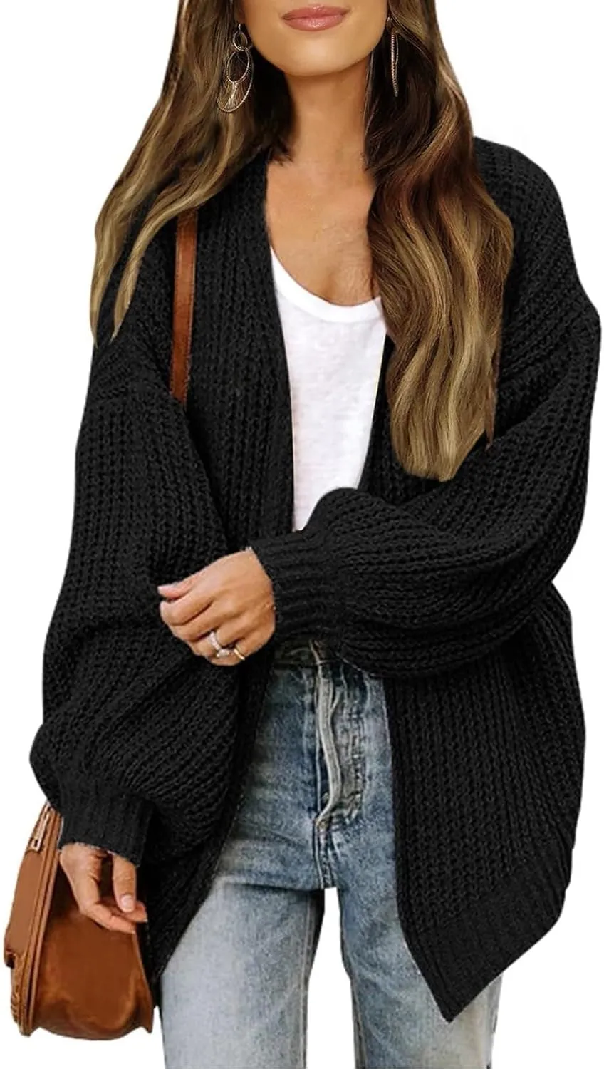 Cardigan for Women Open Front Oversized Lightweight Cable Knit Sweaters Fall Outfits for Women 2024 Winter Clothes Casual